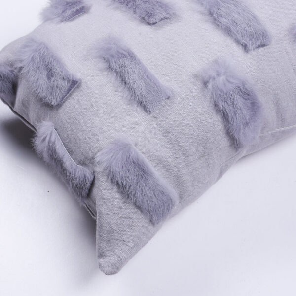 Rabbit Fur Patchwork Throw Pillow