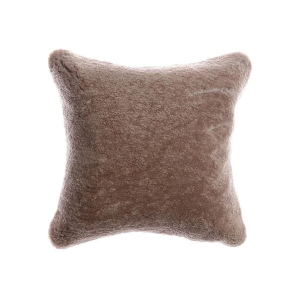Taupe Shearling Lumbar Pillow