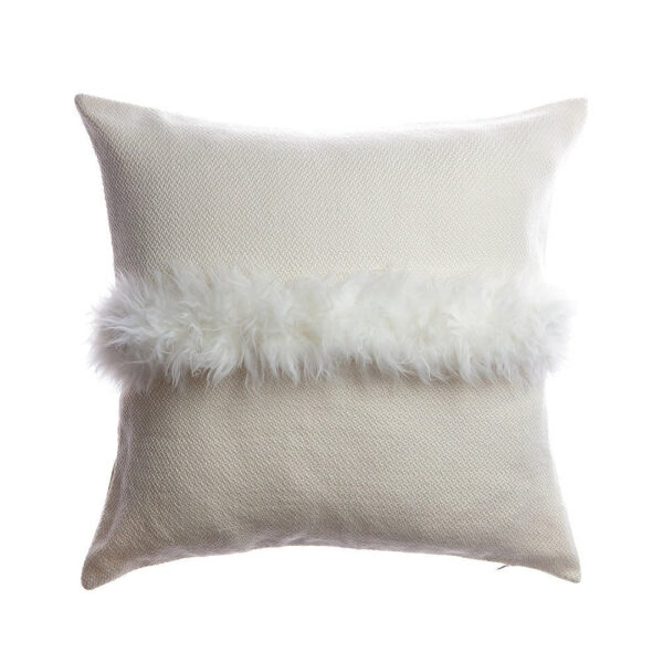 White Fur Soft Accent Pillow