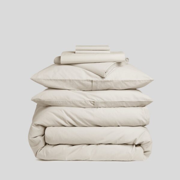 Bone Brushed Cotton Complete Bed Set