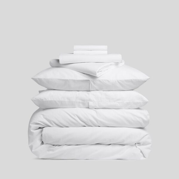 Soft Brushed Cotton Bedding Bundle - White