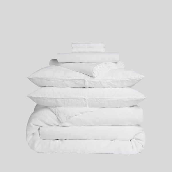 Classic Linen Bedding Bundle - White
