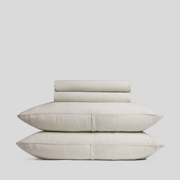 Natural Bone Linen Bedding Set