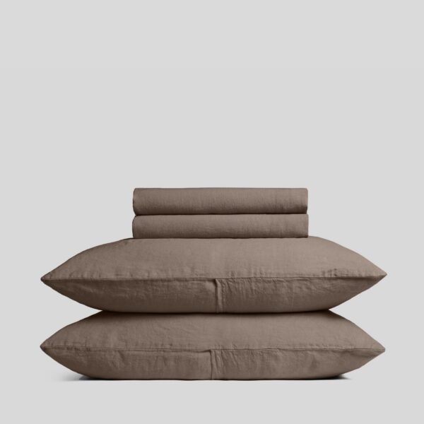 Warm Grey Linen Sheet Set