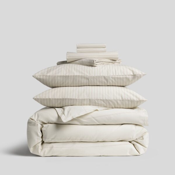 Bone Stripe Cotton Bedding Bundle