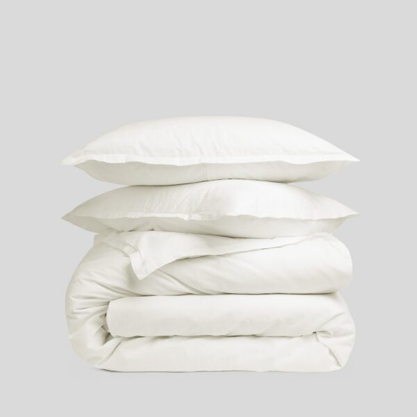 Cream Cotton Percale Bedding Set