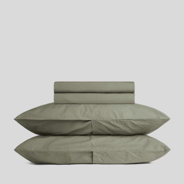 Deep Moss Percale Sheet Set