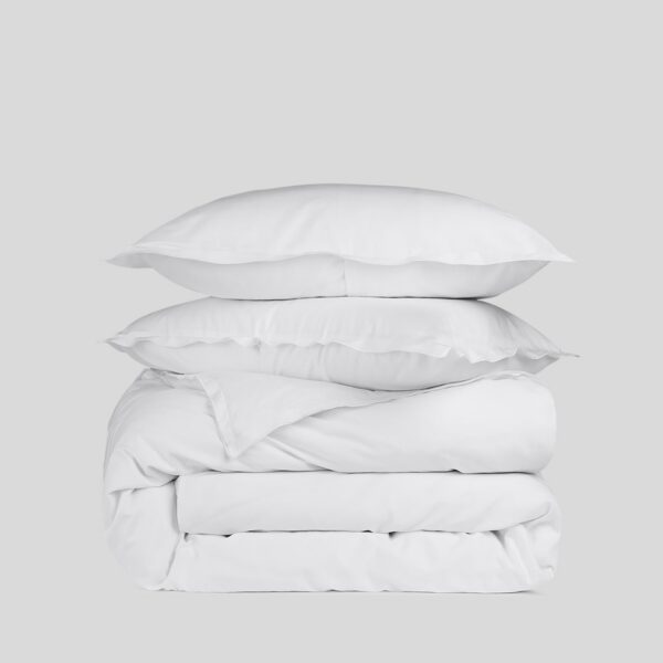 Silky White Sateen Duvet Set